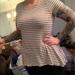 Mossimo Striped Tunic T Black & White Size Medium